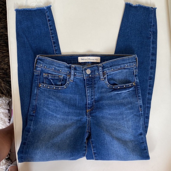 GAP1969 True Skinny Ankle Jeans with Silver Stud Detail-26R - Picture 4 of 8